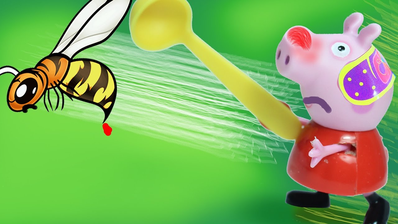 Multfilm-dlya-detej.-Dzhordzh-upal-s-velosipeda.-Svinku-Peppu-ukusila-osa