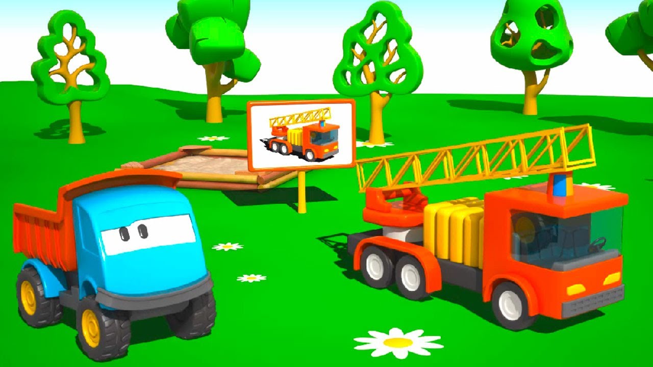 Multfilmy-pro-mashinki-Gruzovichok-Leva-i-Pozharnaya-Mashina-multfilm-konstruktor