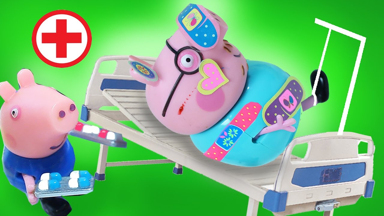 Svinka-Peppa-multfilm.-Dzhordzh-dobralsya-do-tabletok.-Papa-Svin-UPAL-s-lestnitsy