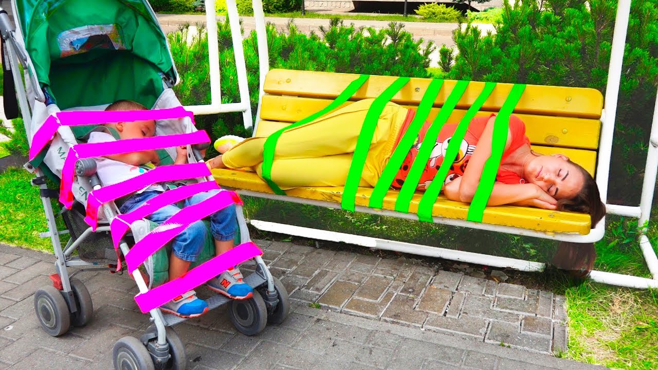 ARE-YOU-SLEEPING-Bad-Baby-Prank-Learn-Colors-with-Tape-Funny-video-for-kids