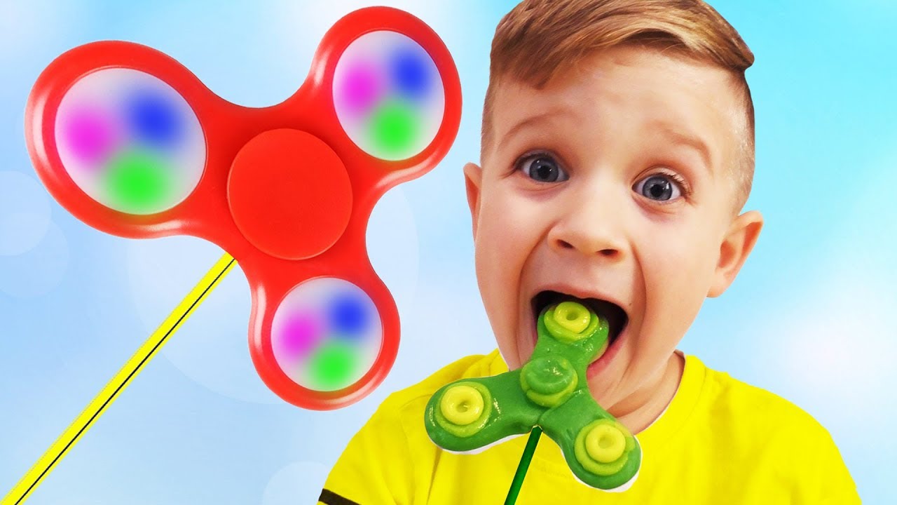 Bad-Baby-learn-colors-with-Fidget-Spinner-sandy-Johny-Johny-yes-papa-nursery-rhyme-song-for-kids