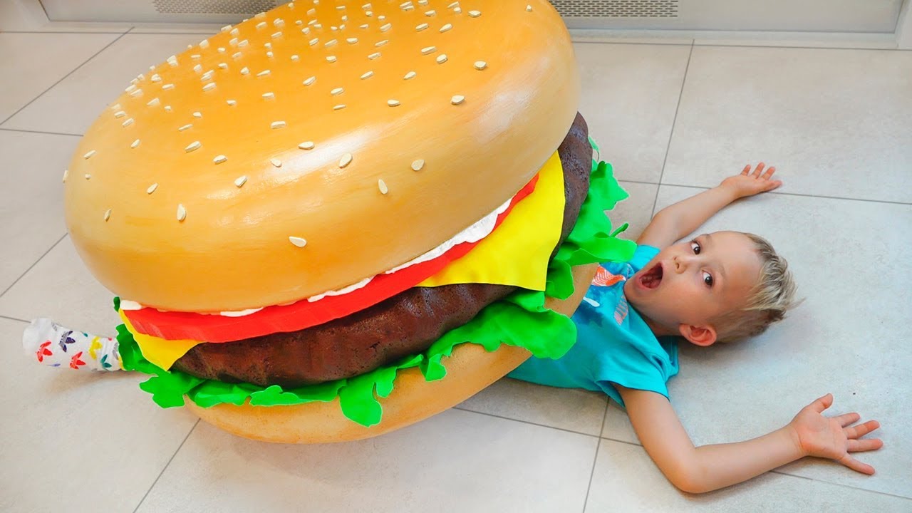 Bad-Kids-eating-Giant-McDonalds-Food-Baby-Accident-Johny-Johny-Yes-Papa-Song-Nursery-Rhymes