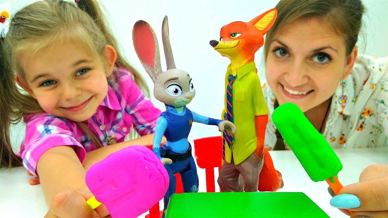 Detskoe-video.-Morozhennoe-PlejDo-dlya-NIK-i-DZHUDI-iz-Zveropolis-Igry-dlya-detej-Plastilin-PlayDoh