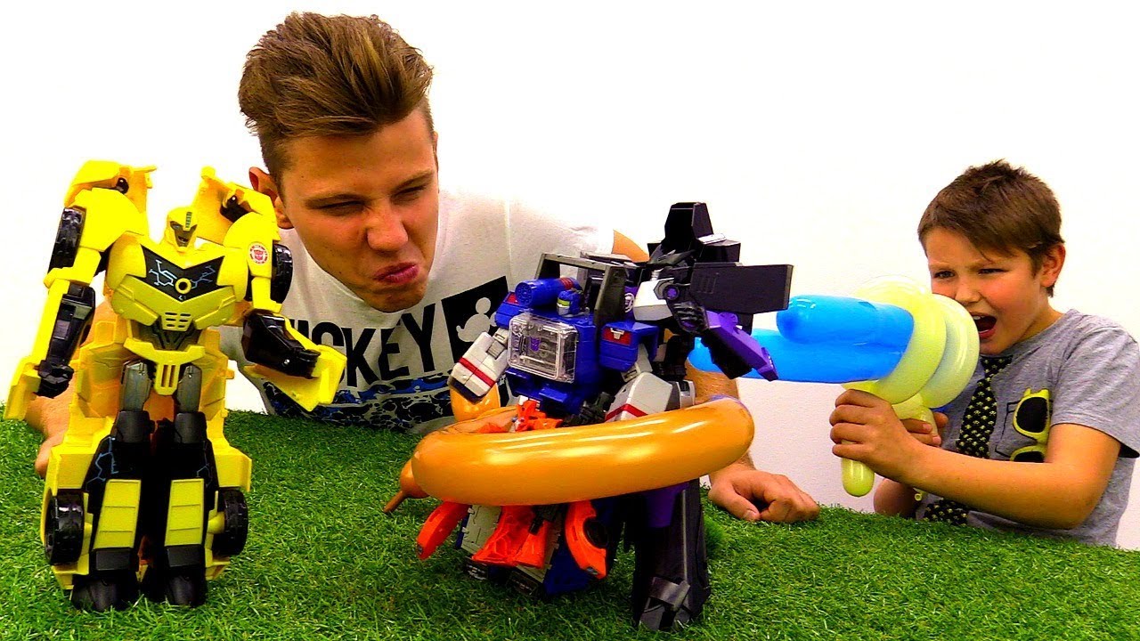 Video-igry-Transformery-ORUZHIE-dlya-Avtoboty-Super-Blaster-iz-SHarikov-Igrushki-dlya-malchikov