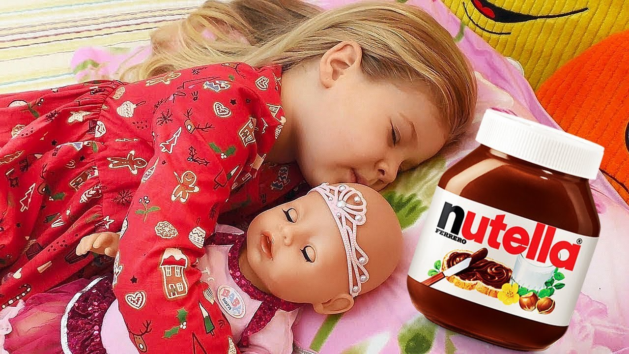 BAD-BABY-Born-Doll-Steals-Chocolate-Nutella-Johny-Johny-Yes-Papa-Nursery-Rhymes-Songs-for-kids