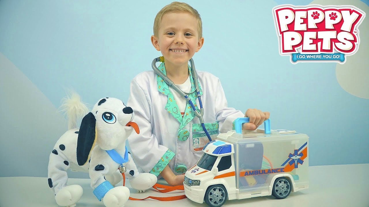 DOKTOR-DANIK-i-spasenie-SHHenka-Dalmatintsa-Peppy-Pets.-Sobiraem-meditsinskuyu-stantsiyu-Skoroj-Pomoshhi