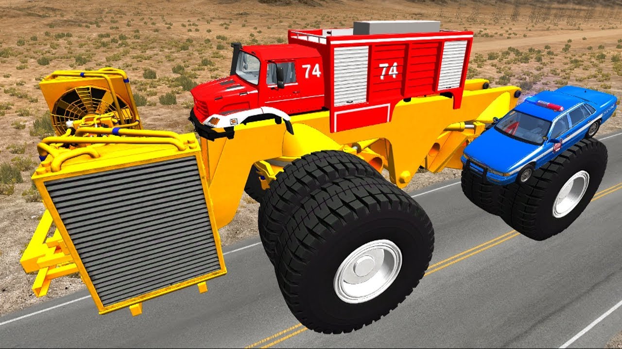 Multiki-pro-mashinki-Monster-traki-i-politsejskie-mashiny-Video-multfilmy-2017multik-igra-detyam