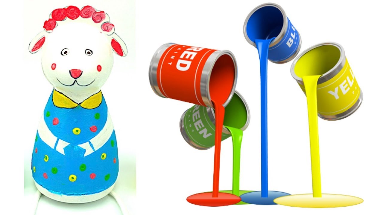 Rukodelie-dlya-detei-Raskrashivaem-ovechku-Raspakovka-igrushki-Razvivayushhee-video-dlya-malyshei