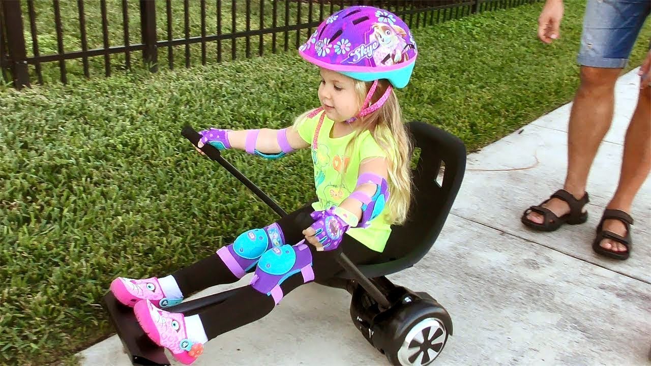 HOVERBOARD-CHALLENGE-Halo-Rover-Family-Fun-Playtime-with-Diana-and-Roma-Video-for-kids