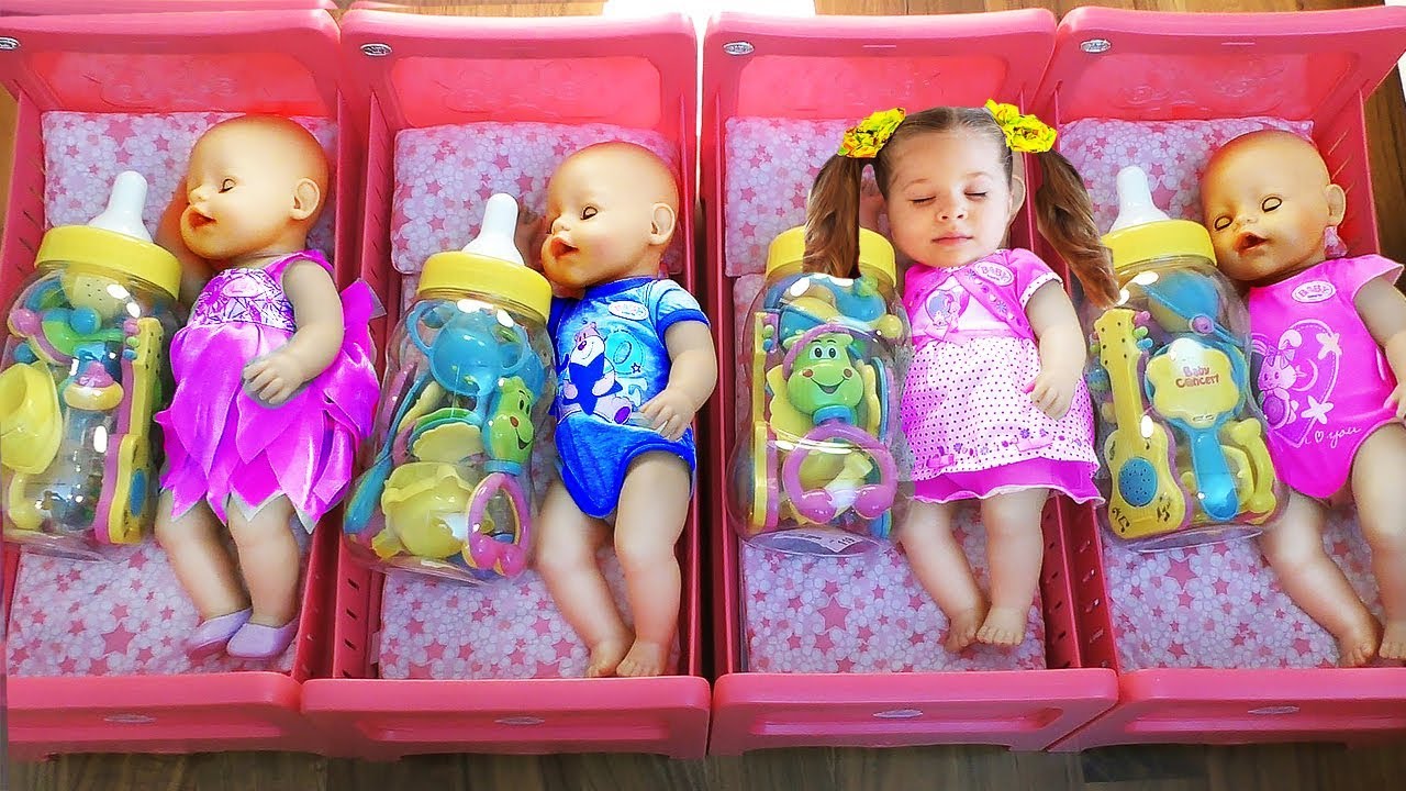 Diana-playing-with-Baby-Born-Doll-learn-colors-for-kids-toddlers-Videos-for-children