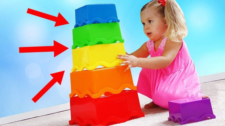 Funny-Baby-play-and-learn-colors-with-colored-Pyramid.-Education-video-for-Children-and-Toddlers