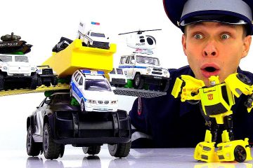 Inspektor-Fyodor-i-ego-Super-Politsejskaya-mashina.-Roboty-Transformery