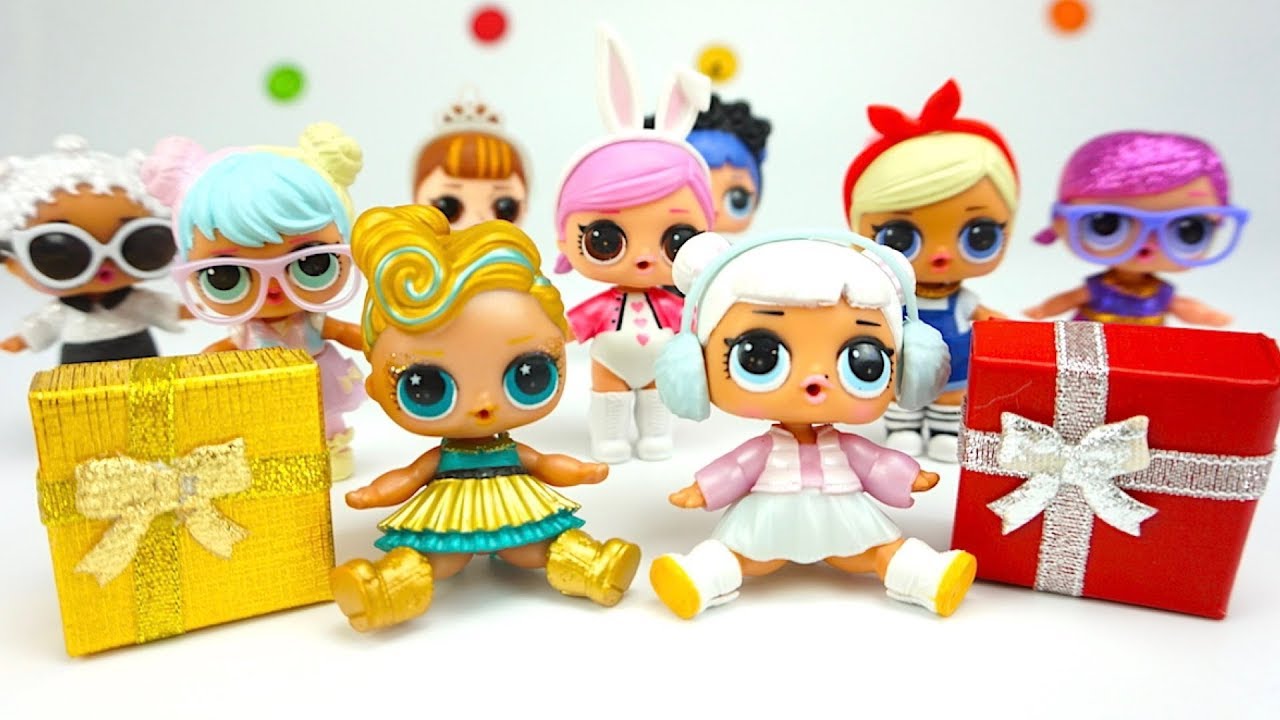 Syurprizy-i-Kukly-lol-podarki-dlya-kukolok-L.O.L.-Skvishi-igrushki-pitomtsy.-Video-dlya-detei