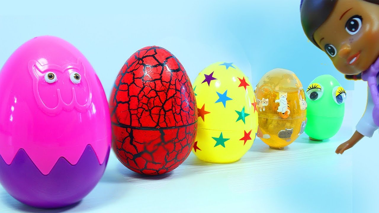 Doktor-Plyusheva-i-Syurprizy-Igrushki-Molniya-Makvin.-Uchit-tsveta.-Doc-McStuffins.-Surprise-Eggs