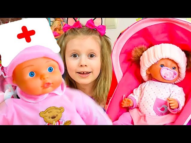 Nastya-i-interaktivnaya-kukla-Igraem-v-doktora-Funny-Baby-Playing-with-Baby-Doll-Video-for-kids