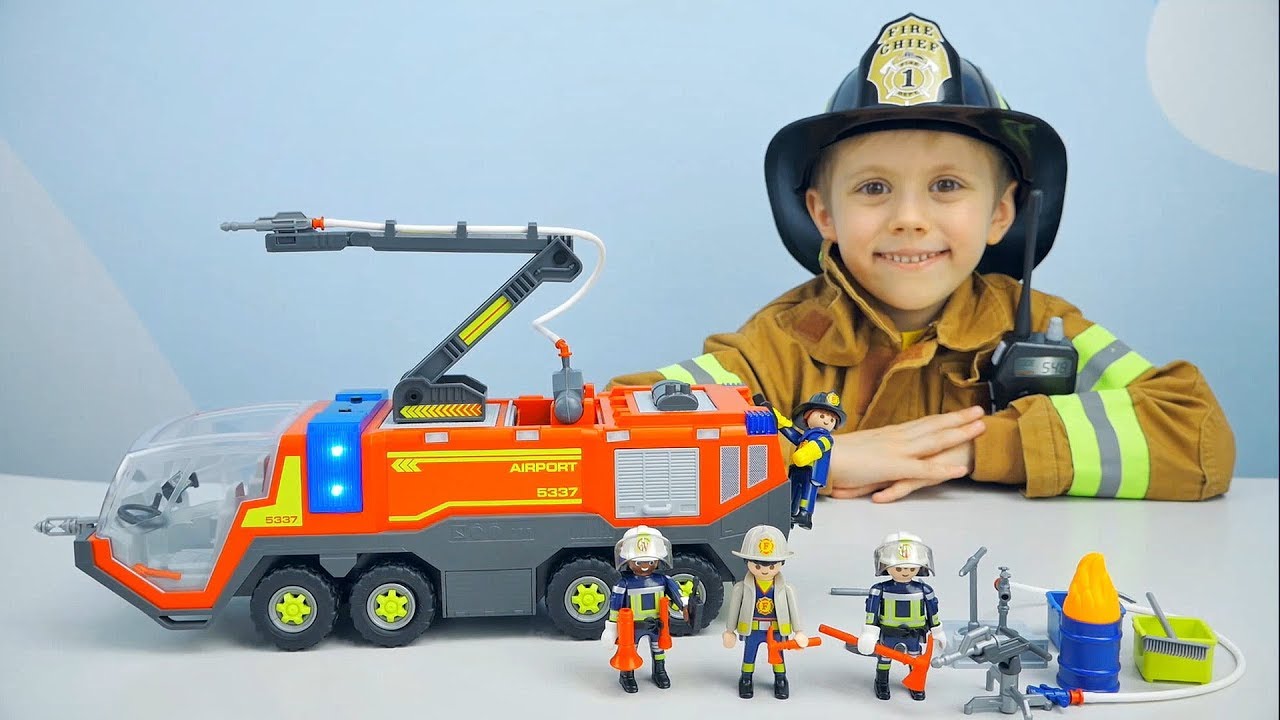 MASHINKA-Pozharnyh-Playmobil-i-Pozharnyj-Danik-Brigada-pozharnyh-v-kejse.-Mashinki-dlya-detej