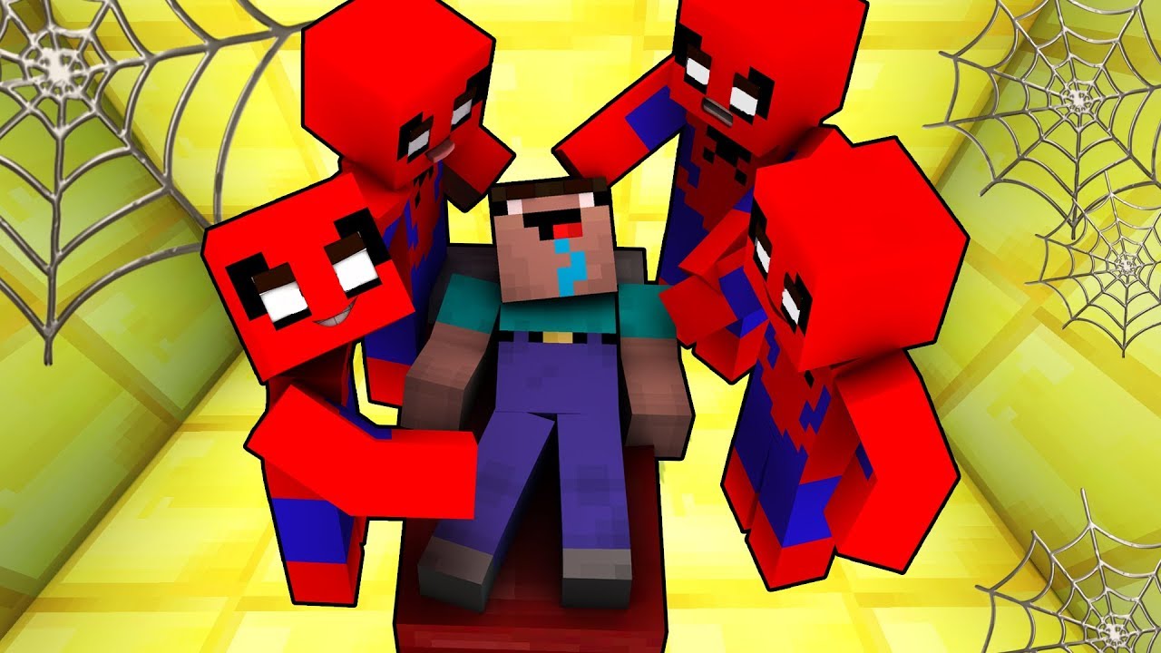 NUB-PROTIV-CHELOVEK-PAUK-V-MAJNKRAFT-TROLLING-NEVIDIMKOJ-V-MINECRAFT-NOOB-Video-Multik-dlya-detej