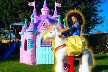 Pretend-play-Princess-Katya-s-kuklami-Cry-Baby-Dolls-Zamok-Printsess-Igrushki-i-Loshadka-Unicorn