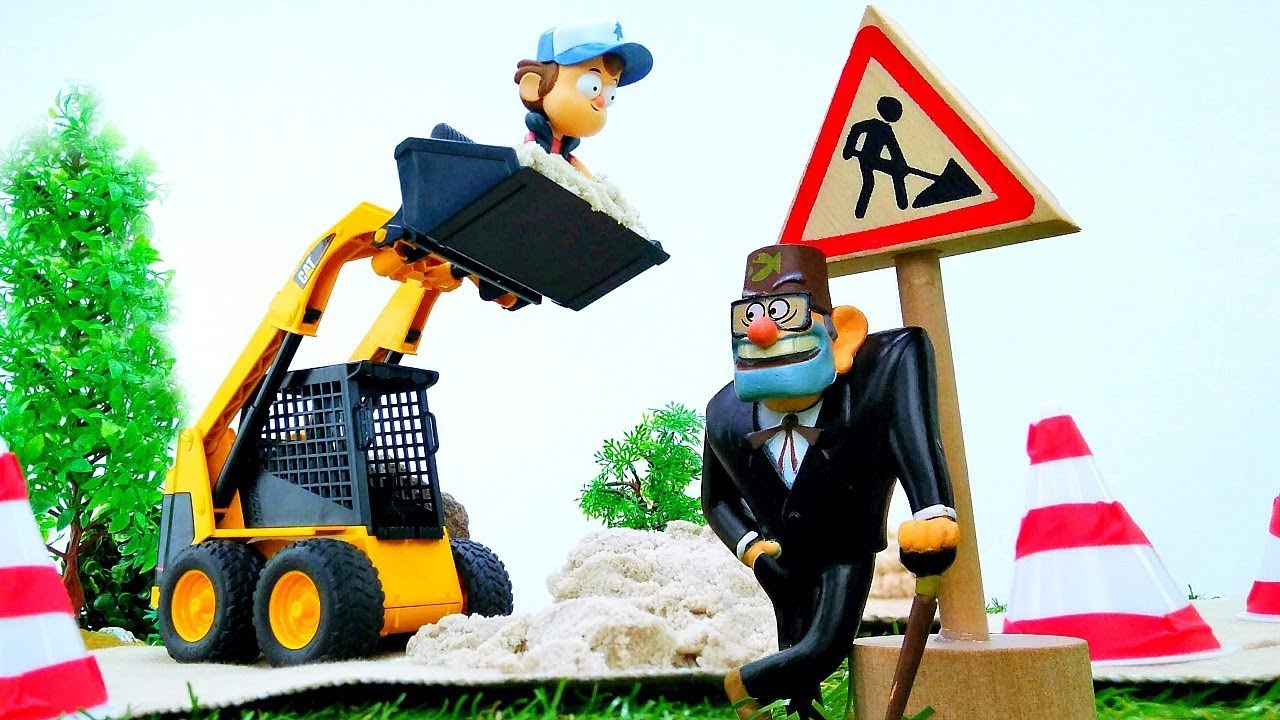 Dipper-iz-Graviti-Folz-remontiruet-dorogu.-Video-s-igrushkami