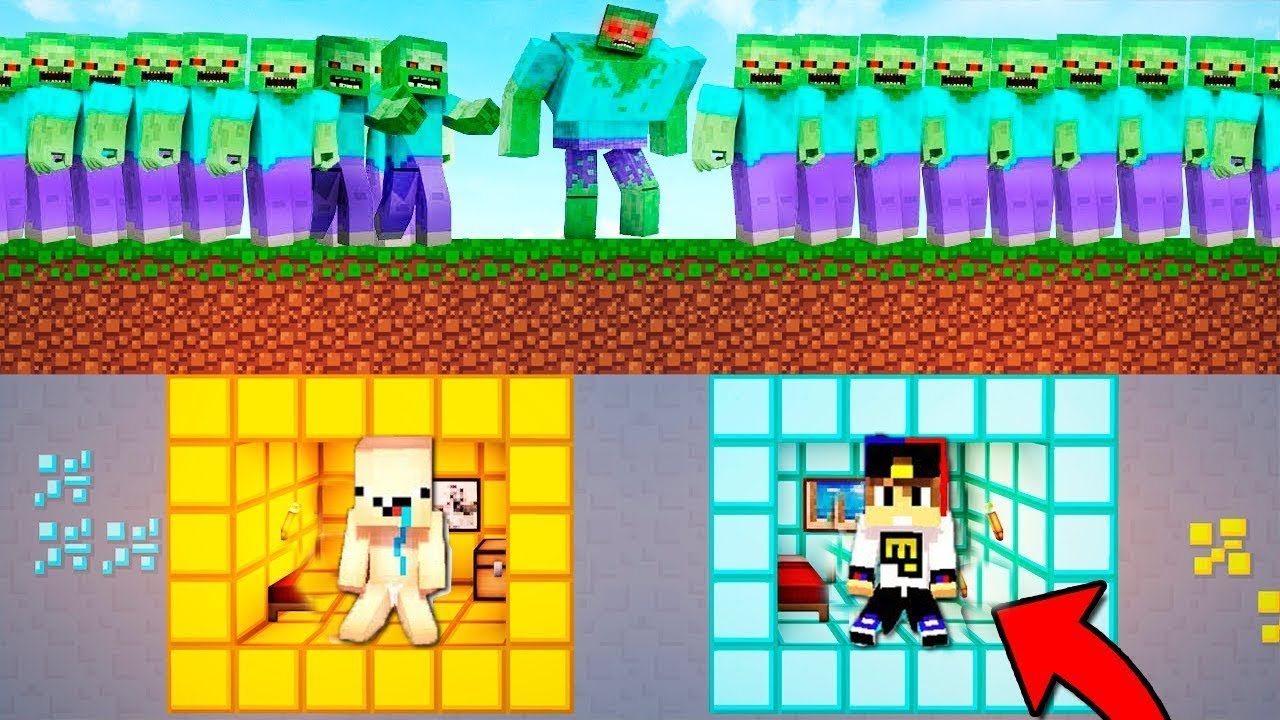 NUB-I-PRO-PROTIV-ZOMBI-100-TROLLING-NEVIDIMKOJ-Majnkraft-Vyzhivanie-kak-vyzhit-video-Minecraft