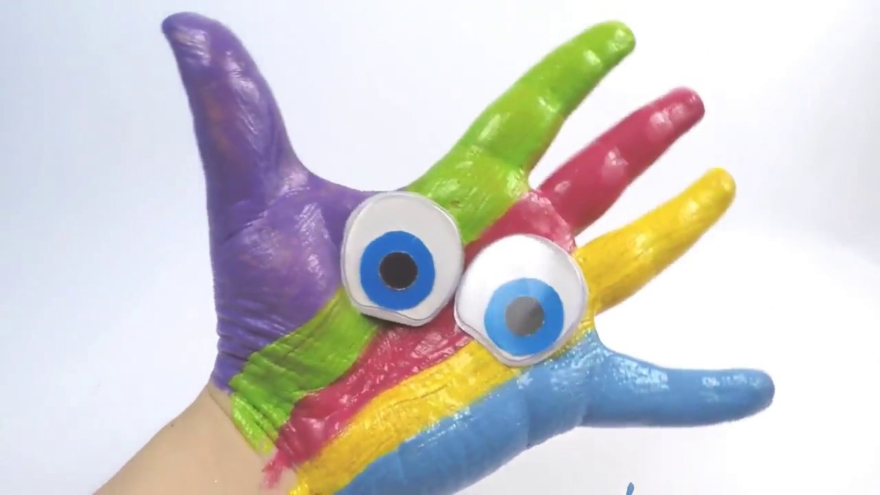 Pesnya-semya-palchikov-na-anglijskom-Palchikovye-kraski-Uchim-tsveta-Razvivayushhee-video-Pesnya-dlya-detej