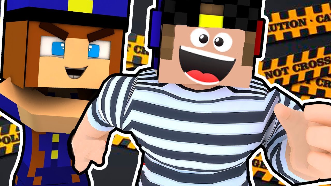 Prestupnik-nub-protiv-Devushka-Kop-v-Majnkraft-Kop-pojmal-Kopy-i-prestupniki-Nub-minecraft-nubik