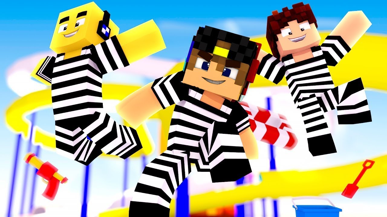 Prestupnik-pobeg-iz-tyurmy-ot-Kopa-v-Majnkraft-Kop-pojmal-Kopy-i-prestupniki-Nub-minecraft-nubik