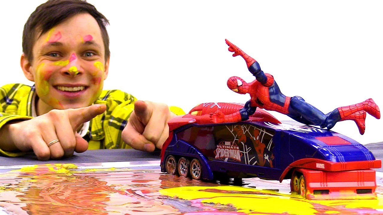 Trassa-dlya-Supergeroev-CHelovek-Pauk-i-Betmen-Igry-s-mashinkami