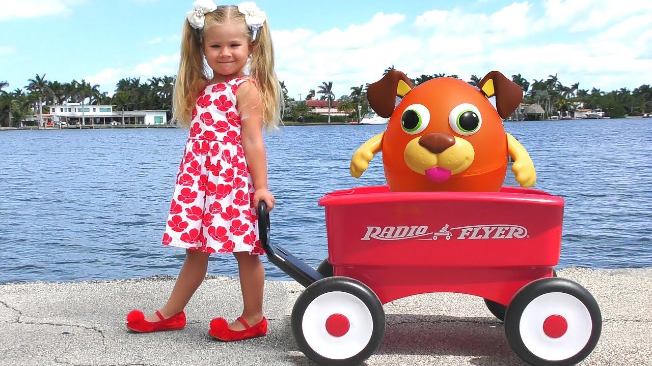 Diana-pretend-play-with-new-Toys-Unicorn-Dog-Dragon-Funny-toys-for-kids