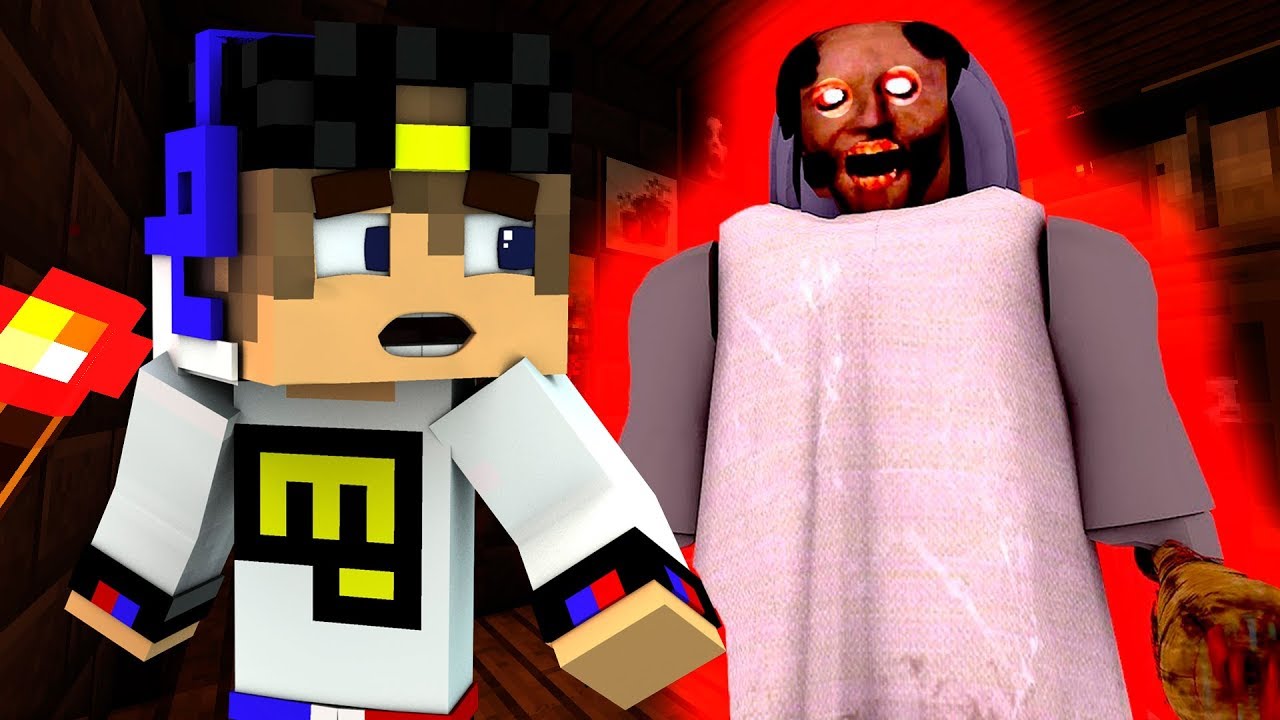 KAK-SBEZHAT-OT-BABUSHKI-GRENNI-Majnkraft-uzhasy-babka-Granny-sekret-video-karta-dlya-detej-Minecraft