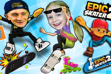 PRIKLYUCHENIYA-FFGTV-na-SKEJTE-v-igre-Epic-Skater-2-ZOMBI-na-SKEJTE-i-drugie-geroi-Papa-i-Milana-v-igre