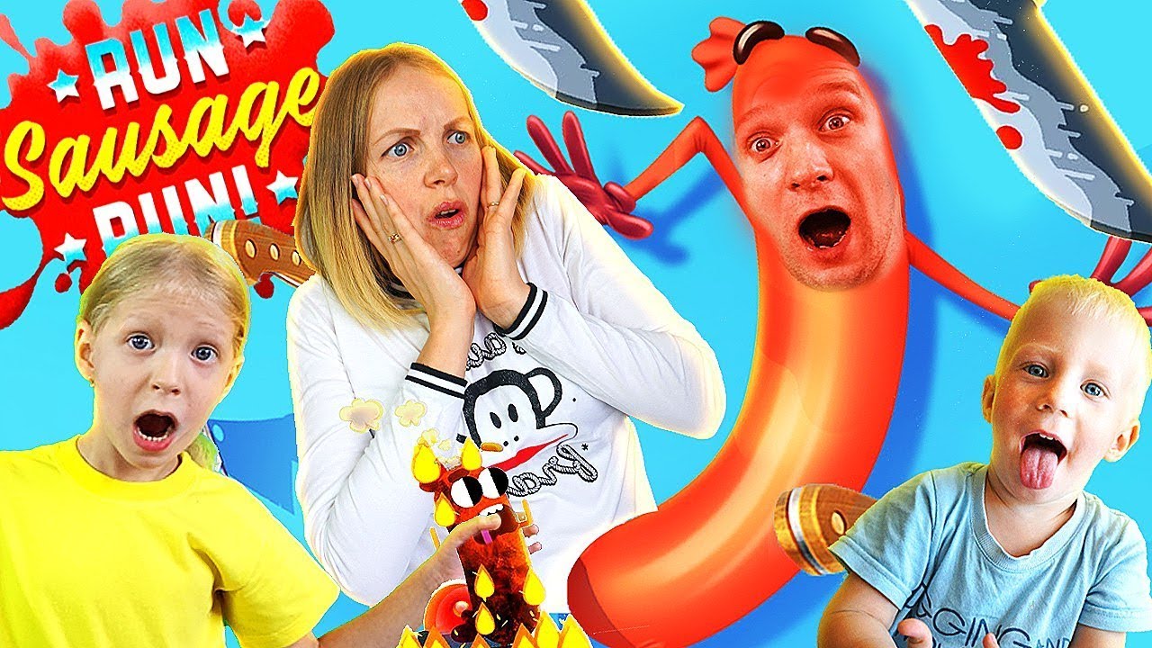 Semejnyj-ZABEG-SUMASSHEDSHEJ-SOSISKI-BABULYA-FFGTV-igrayut-v-Run-Sausage-Run-i-Begushhij-shokolad