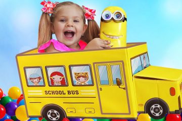 Wheels-on-the-Bus-song-for-kids-Learn-colors-with-balls-and-Diana