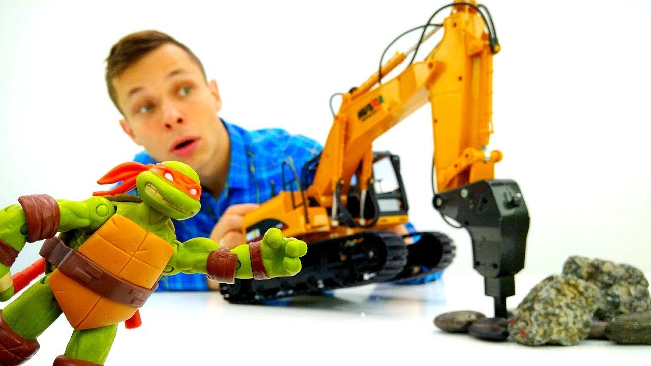 CHerepashki-Nindzya-Ekskavator-dlya-Mikelandzhelo-Video-pro-mashinki