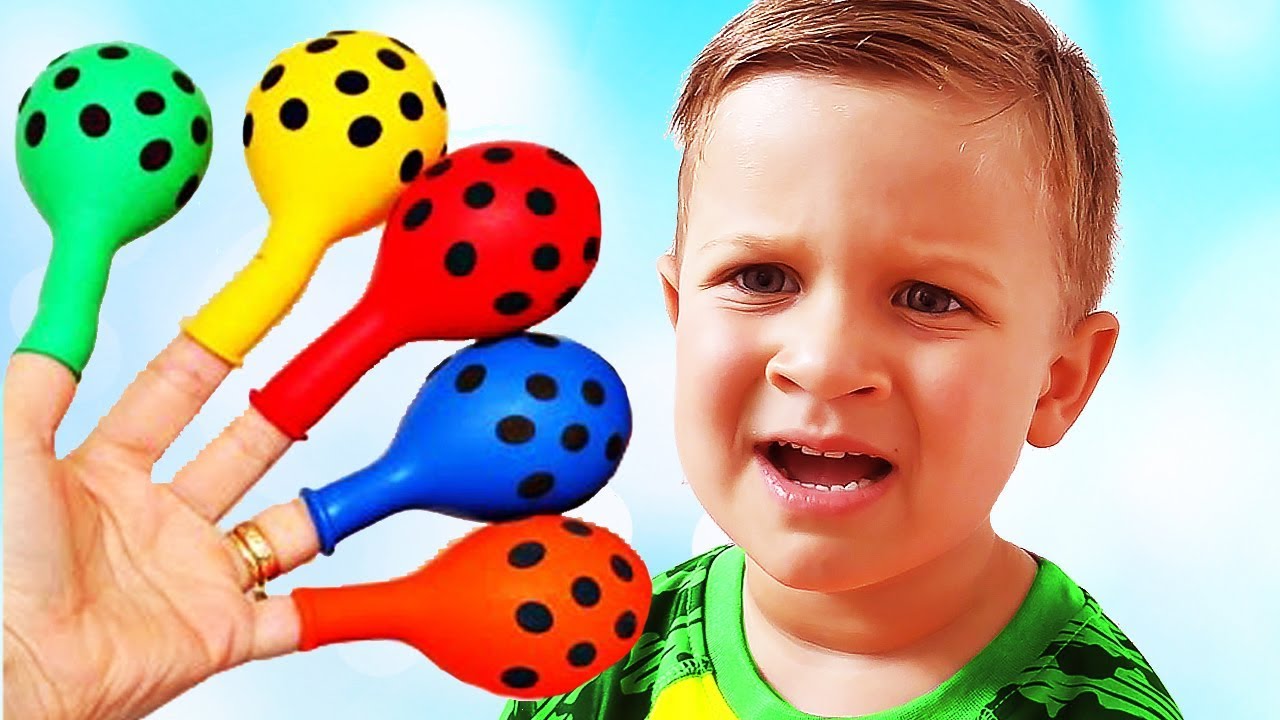 Roma Pretend Play with Balloons and Finger family song — Мисс Кэти все ...