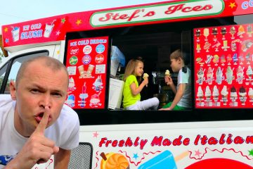 Vagonchik-morozhenogo-v-rasporyazhenii-DETEJ-ili-children-eat-ice-cream-in-a-Dads-ice-cream-truck