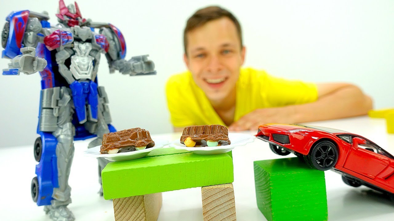 Video-s-Transformerami.-Mashinki-iz-shokolada-ot-Optimusa-i-Fyodora