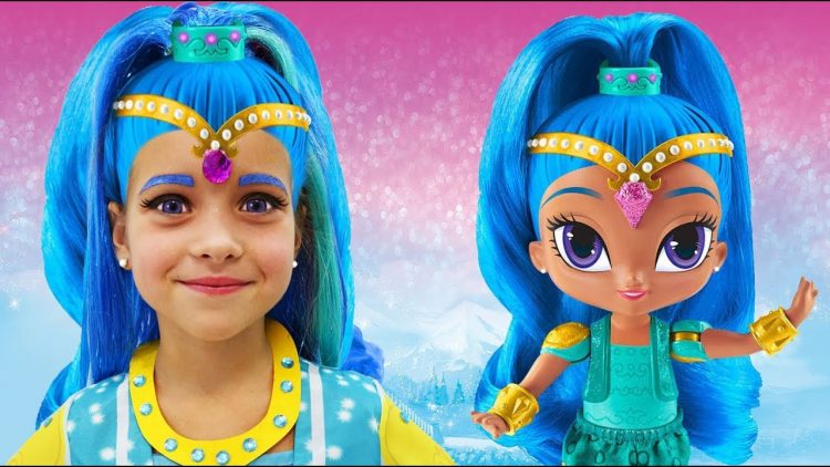 Sofiya-prevratilas-v-Kuklu-SHimmer-i-SHajn-Sofia-Dress-up-New-Make-Up-with-toys-Shimmer-and-Shine