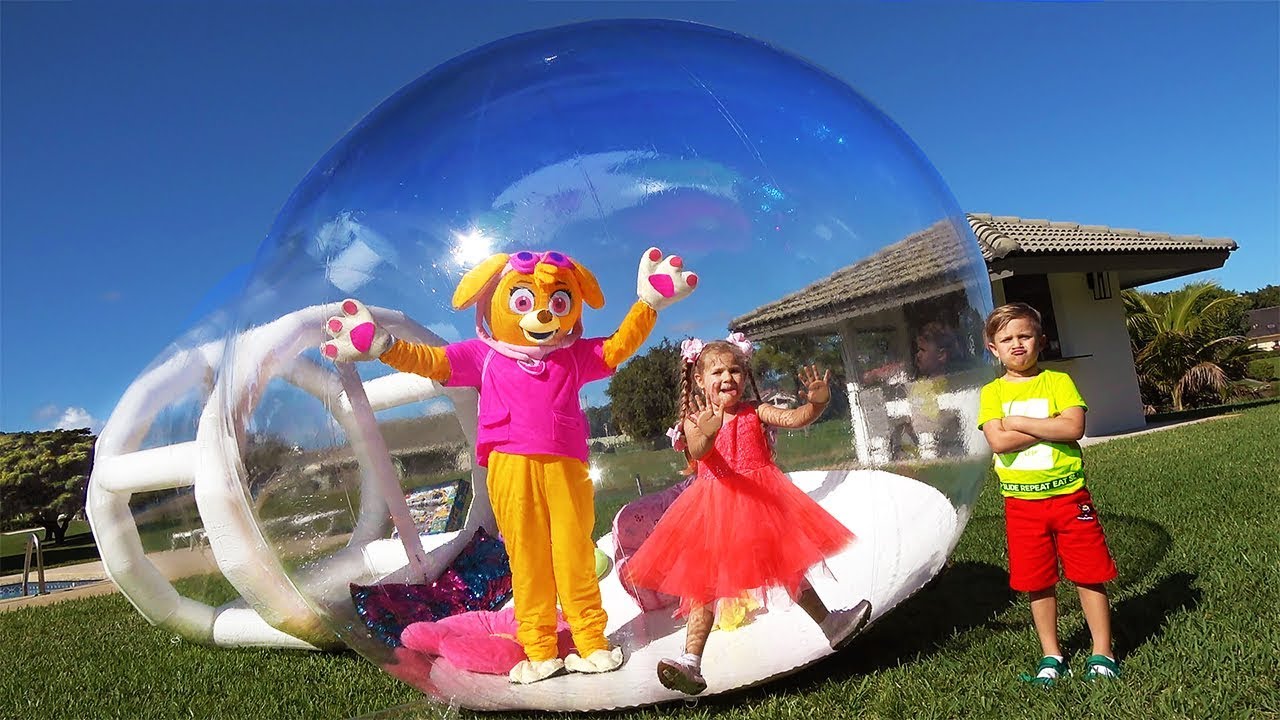 Diana-pretend-play-with-giant-PlayHouse-toy