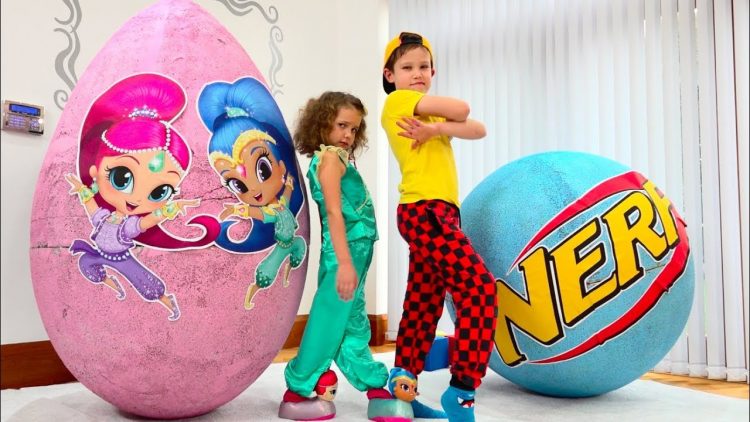 Nerf-dlya-Maksa-i-Shimmer-and-Shine-igrushki-dlya-Kati