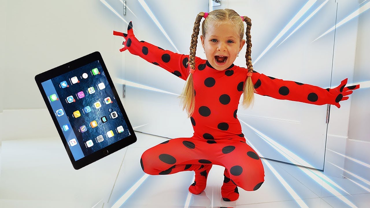 Diana-as-Ladybug-jumped-out-of-the-tablet