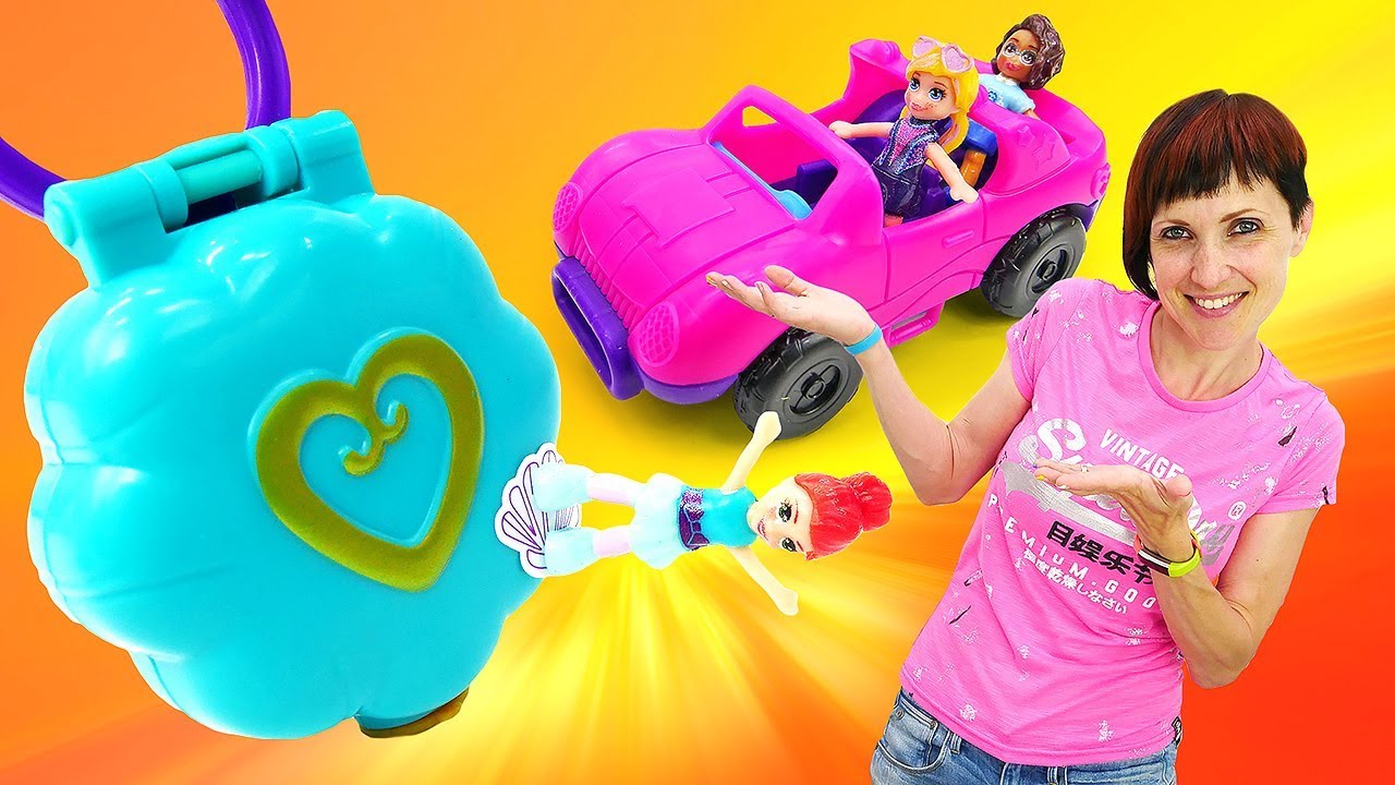 Raspakovka-Polly-Pocket-Polli-Poket.-Kukly-Masha-Kapuki-i-volshebnyj-medalon.-Igrushki-dlya-devochek