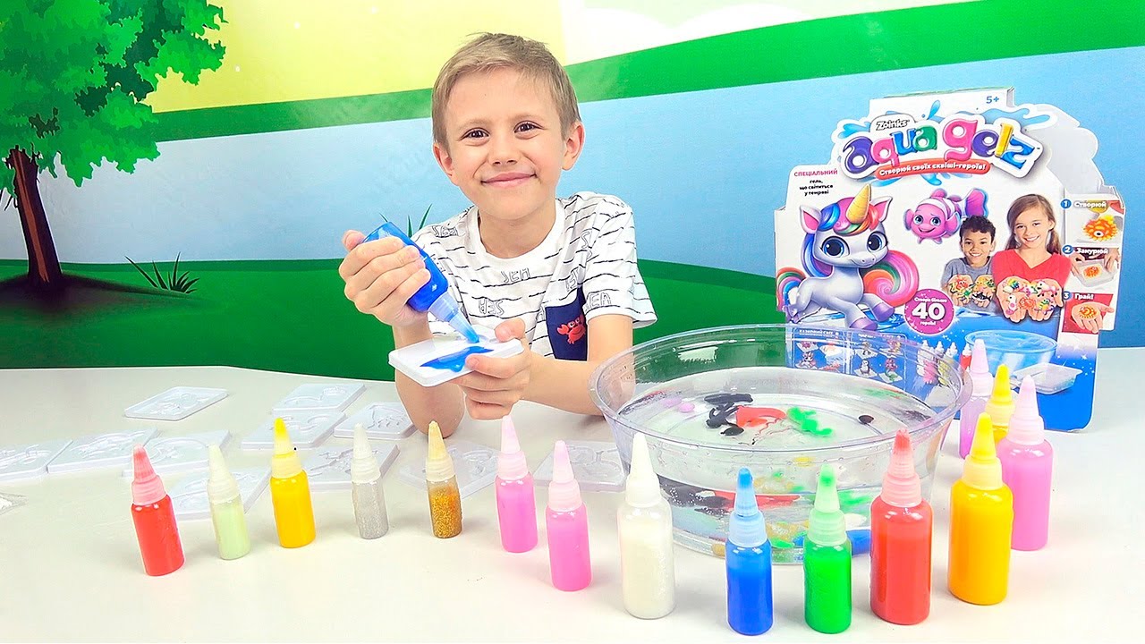 Akva-Gel-AKVARIUM-dlya-detej-i-Danik-Razvivayushhee-video-s-vesyolymi-tvorcheskimi-naborami-Aqua-Gelz