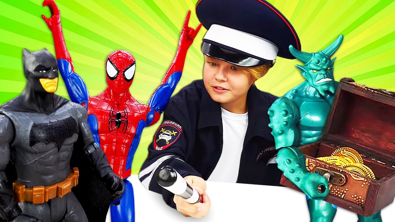 Novye-igry-CHelovek-Pauk-i-Betmen-Kto-pomozhet-supergeroyam-Smeshnye-video-dlya-malchikov