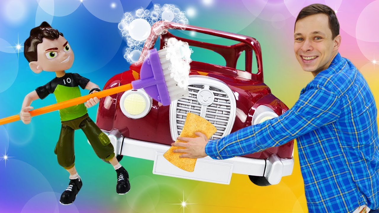 Luchshie-video-Ben-10-i-Fyodor-prokachivayut-mashinki-v-Avtomasterskoj-Igry-onlajn